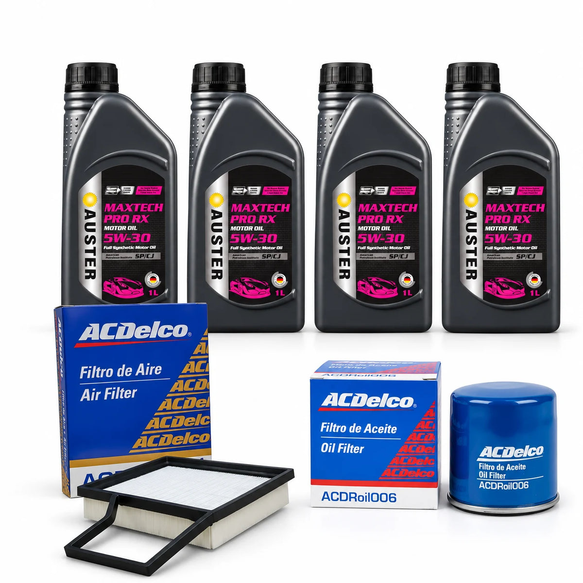 Kit de Mantención Chverolet Sail 1.5 2021 - 2025 Filtros Acdelco y Aceite Auster Pro Rx 4 Litros